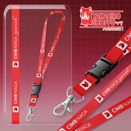 GANTUNGAN BANK CIMB NIAGA LANYARD STRAP, SMOOTH, DURABLE TISSUE MATERIAL LANYARD STRAP/ ID CARD HANG