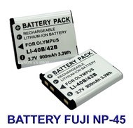 (แพ็คคู่ 2 ชิ้น) FNP45 / NP45 / NP-45 / NP-45A / NP-45S แบตเตอรี่สำหรับกล้องฟูจิ Camera Battery For