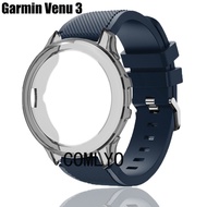 For Garmin Venu 3 Case Strap Soft Protective Bumper Cover venu3 Smart Watch Silicone Band Screen protector film