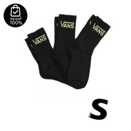 ถุงเท้าVANS CLASSIC CREW WOMEN SOCKS BLACK LEMON TONIC (สินค้ามีประกันแท้)**ได้ครบทั้ง3คู่**