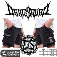 Original DEADSQUAD distro logo metal cargo pants | Latest DEADSQUAD metal band cargo shorts, origina