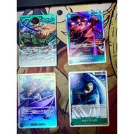 ONE PIECE CARD GAME ST32-002 ST32-003 SR ST32-005 AND OP12-020 ZORO LEADER