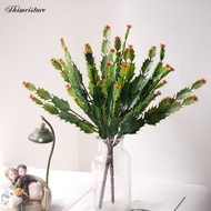 [SHSG] Fake Decor Indoor Fake Cactus Decor 13 Inch Realistic Artificial Cactus with Purple Flowers –