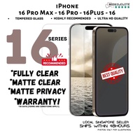 iPhone 16 Pro Max - 16 Pro - 16 Plus - 16 Tempered Glass Screen Protector