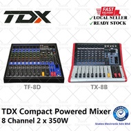 TDX Powered Mixer TF-8D 8 Channel 2x350W Compact Power Mixer TX-8B