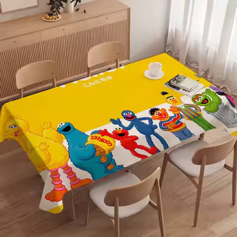 S-Sesame S-Street Theme Tablecloth Tea Table Cloth Waterproof Cloth Wall Stove Rack Rectangular Wedd