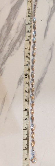 18K白金( 750) 閃楓葉片手鍊, 尺寸約18cm