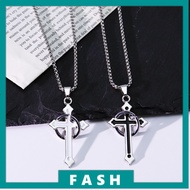 F Dot Cross Pendant Men Necklace Versatile Trendy Hoodie C1