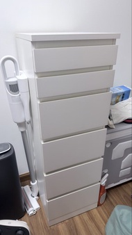 IKEA MALM白色六櫃桶收納櫃 多層抽屜鏡櫃