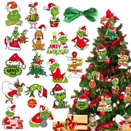 30 pcs Christmas Tree Hanging Decoration Xmas Grinch Candy Ornament Christmas Gift Decoration Hang Tag Pendant