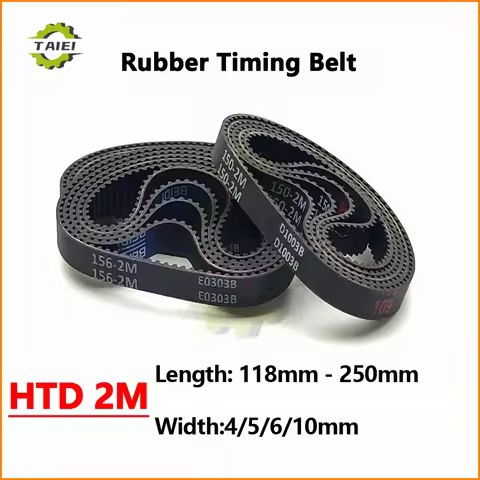HTD 2M Rubber Timing Belt Length 118 120 126 130 136 140 142 150 156 162 164mm Width 4/5/6mm Vacuum 