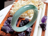 天然翡翠A貨緬甸玉冰膠藍水飄花 玉鐲