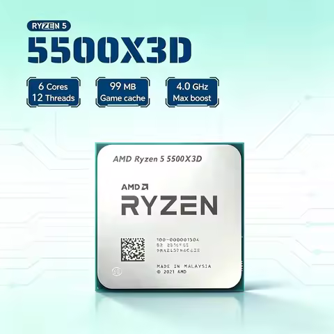 AMD Ryzen 5 5500X3D R5 5500X3D Esports Gaming CPU Processor AM4 6-Core 12-Thread 3D V-Cache