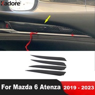 For Mazda 6 Atenza 2019 2020 2021 2022 2023 Carbon Fiber Car Inner Door Handle Panle Cover Trim Interior Molding Accessories