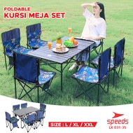 SPEEDS Meja Camping Lipat Set Meja Kursi Lipat Meja Camping Piknik Outdoor Portable 031-35