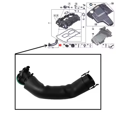 11127588417 Crankcase PVC Vent Hose For BMW F20 F230 F22 F340 F30 F310 F36 F33 F32 F07 F10 F11 F35 F