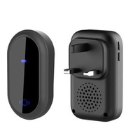 黑色（英規 1個門鈴+1個門鈴開關）戶外防水自電無線門鈴 家用智慧門鈴 電子無線門鈴