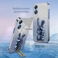 Casing For Oppo A58 Case Oppo A78 Case Oppo A98 Case Oppo F23 Case Oppo A1 Case Oppo A36 Case Oppo A76 A96 Case Oppo Reno7 Case Oppo Reno8 Pro Plus Case Cartoon Bunny Stand Lazy Bracket Cute Rabbit Holder Phone Cover Cassing Cases Case VX