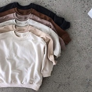 100% Cotton Children's Oversized Sweatshirt Autumn New Retro Boys And Girls Round Neck Long Sleeve C