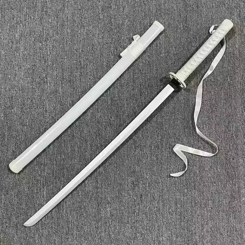 40in Rukia White Katana Original Samurai Sabre Bleach Anime Sword Cosplay Prop Real Size Japanese Ka