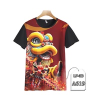 Lion Dance Lion Dance T-Shirt 3D Lion Dance Children's and Adult's T-Shirt LP3D-A619