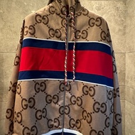 GUCCI tiger Striped GG-Jacquard Hooded Zip-up Jacket