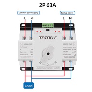 Dual Power Transfer Switch 2P 63A 125A ATS Automatic Transfer Switch AC 230V 50/60Hz Auto Manual Swi