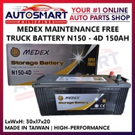 Medex Truck Battery 4D N150 (Maintenance Free) Taiwan 12V 150AH