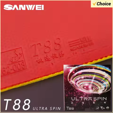 Original SANWEI T88 Ultra Spin Table Tennis Rubber Semi-sticky Control Loop Ping Pong Rubber with Hi
