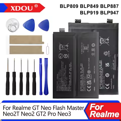 BLP887 BLP919 BLP947 BLP809 BLP849 New Battery For Realme GT Neo Flash Master Neo2T Neo2 GT2 Pro Neo