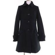 全新☆ BURBERRY BLUE LABEL LABEL 羊毛和安哥拉羊毛大衣，格子襯裡，logo紐扣，黑色，40碼，正品，女款。