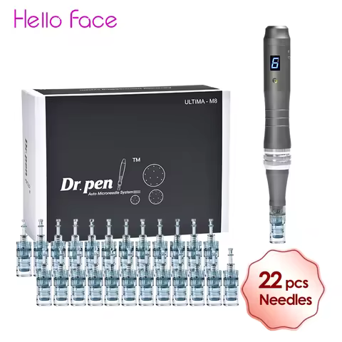Dr pen Ultima M8 With 22 Cartridge Wireless MTS Derma Microneedle Pen Kit Professionals Use Beauty M