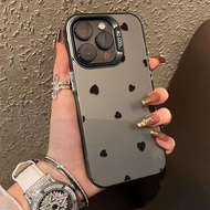 Love Heart โลหะชุบโลหะด้วยไฟฟ้า ไอโฟน เคสโทรศัพท์ าหรับ IPhone 11 13 14 15 16 12 Pro Max X XR XS Max