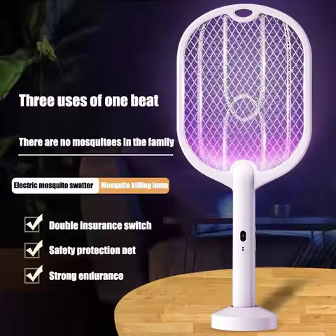 Upgraded 3000V Mosquito Swatter with TYPE-C Charging, 3 in 1 Electric Mosquito Swatter, Mosquito Kil