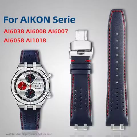 Cowhide Leather watch band For Maurice Lacroix AIKON AI6038 AI6008 AI6007 AI6058 quick release Stain