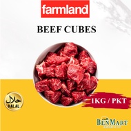 [BenMart Frozen] Farmland Beef Cubes 1kg - Halal - Brazil