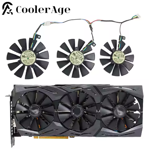 87MM T129215SU 6Pin GTX1060 Video Card Fan Replacement For ASUS Strix GTX 1060 OC 1080 1070 1080Ti R
