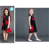 ( Last Set 3yr Old ) Black Dress With Red Polka Dot B&G764