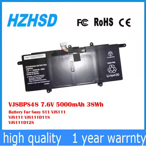 VJ8BPS48 7.6V 5000mAh 38Wh Battery For Sony S11 VJS111 VJS111 VJS111D11N VJS111D12N