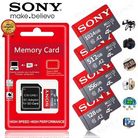 SONY SD Memory Card Extreme Micro TF SD Card 1TB 512GB 128GB 256GB U3 V30 4K Full Memory Flash Cards