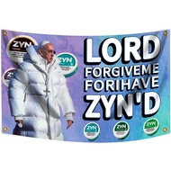 Bendera Lucu 3x5 Kaki Bertuliskan 'Lord For Give Me for I Have ZYN'D' untuk Hiasan Dinding Rumah, Ko