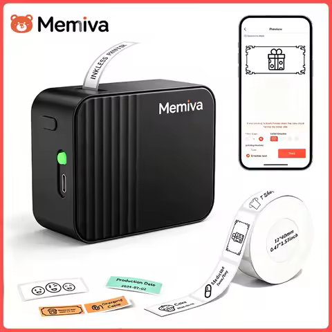 Memiva A1 Portable Thermal Printer Label Adhesive Sticker Printer Labeling Machine DIY Label for Off