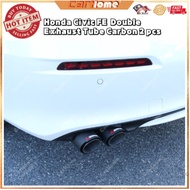 Honda Civic FE 2022+ Single Exhaust Tube Carbon / Double Exhaust Tube Carbon