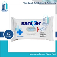 Tisiu Tissiu Basah Saniter Wipes Antibacterial & antiseptic 50pcs