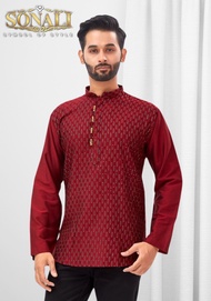 Sonali Premier Blue / Magenta Mens Top Mens Ethnic Wear Traditional Top / Shirts for Men Deepavalis 