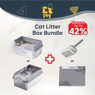 EZPET 🎉 SHOPEE EXCLUSIVE🎉 【Value Bundle for Stainless Steel Cat Litter Box】with 2in1 Stripe Scoop or