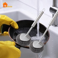 [Nanaaaa] Kitchen Scrubber Brush Skillet Scrubber Dish Scrubber with Handle for Pots Pans Cast Iron Cookware