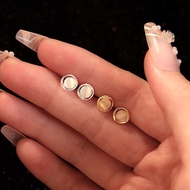 S999 Sterling Silver Pure Silver Cat's Eye Earrings Female Korean Version Light Luxury Temperament L