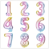 40 inch Gradient Giant Number Balloon for Birthday and Anniversary Decoration Aluminum Foil Number 0