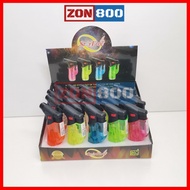 Windproof Jet Flame Lighter Refillable Windproof Torch Jet Turbo Gas Lighter BBQ (small 95MM) RANDOM